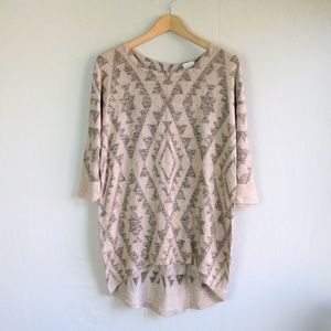 Daytrip geometric aztec pattern open back sweater
